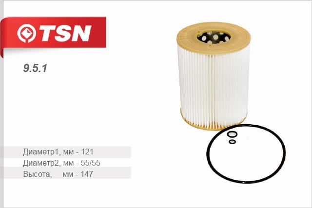 TSN 9.5.1 Oil Filter 951: Buy near me in Poland at 2407.PL - Good price!
