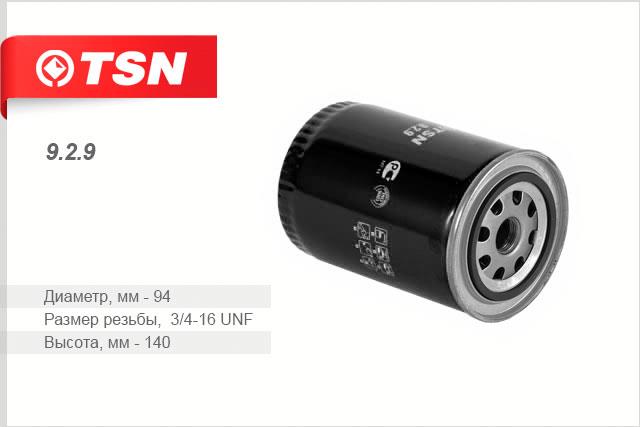 TSN 9.2.9 Масляный фильтр 929: Отличная цена - Купить в Польше на 2407.PL!