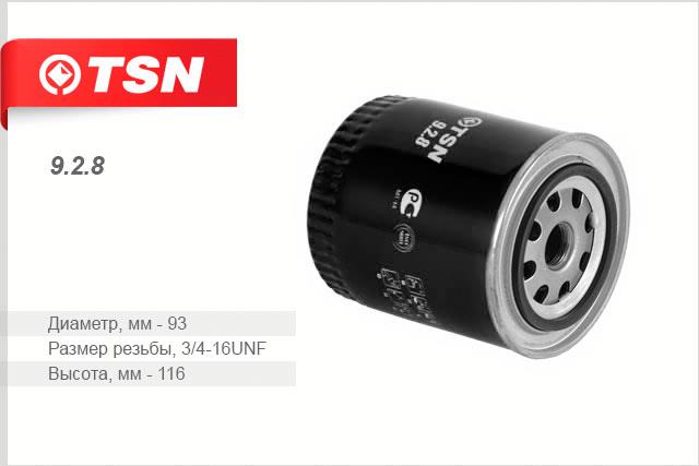 TSN 9.2.8 Oil Filter 928: Buy near me in Poland at 2407.PL - Good price!