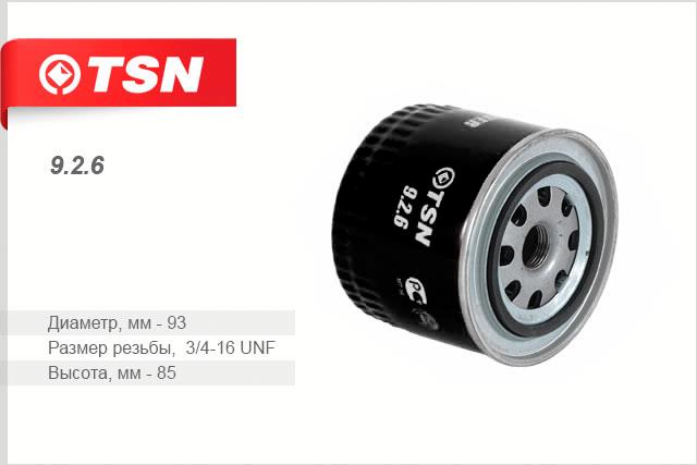 TSN 9.2.6 Масляный фильтр 926: Отличная цена - Купить в Польше на 2407.PL!