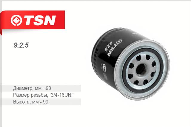 TSN 9.2.5 Oil Filter 925: Buy near me in Poland at 2407.PL - Good price!