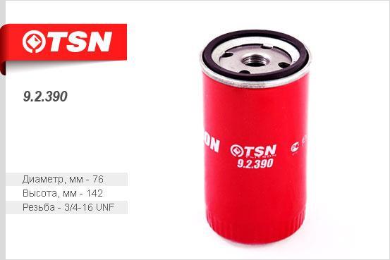 TSN 9.2.390 Oil Filter 92390: Buy near me in Poland at 2407.PL - Good price!