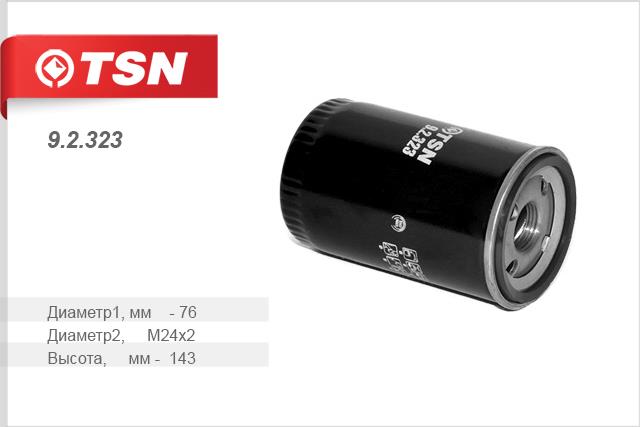 TSN 9.2.323 Масляный фильтр 92323: Отличная цена - Купить в Польше на 2407.PL!