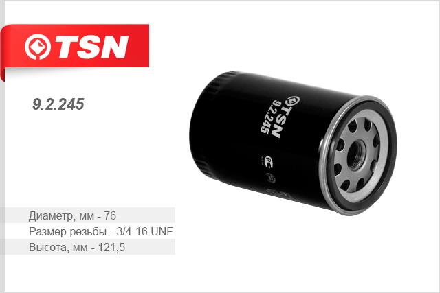 TSN 9.2.245 Oil Filter 92245: Buy near me in Poland at 2407.PL - Good price!