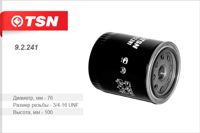 TSN 9.2.241 Масляный фильтр 92241: Отличная цена - Купить в Польше на 2407.PL!