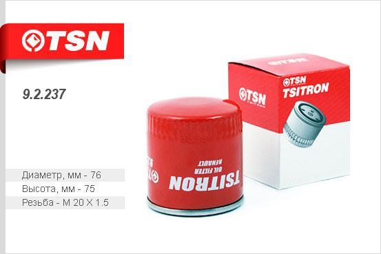TSN 9.2.237 Oil Filter 92237: Buy near me in Poland at 2407.PL - Good price!