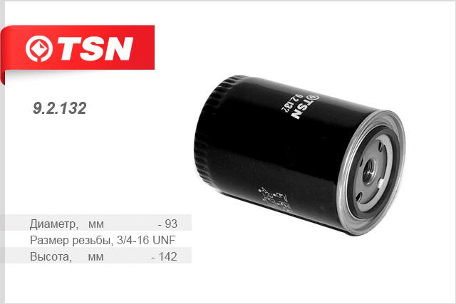 TSN 9.2.132 Oil Filter 92132: Buy near me in Poland at 2407.PL - Good price!