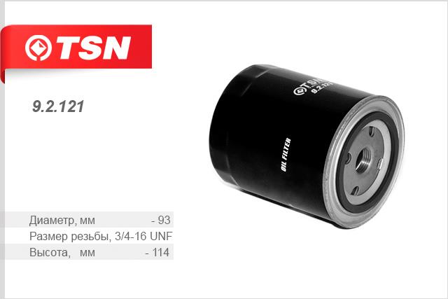 TSN 9.2.121 Масляный фильтр 92121: Отличная цена - Купить в Польше на 2407.PL!