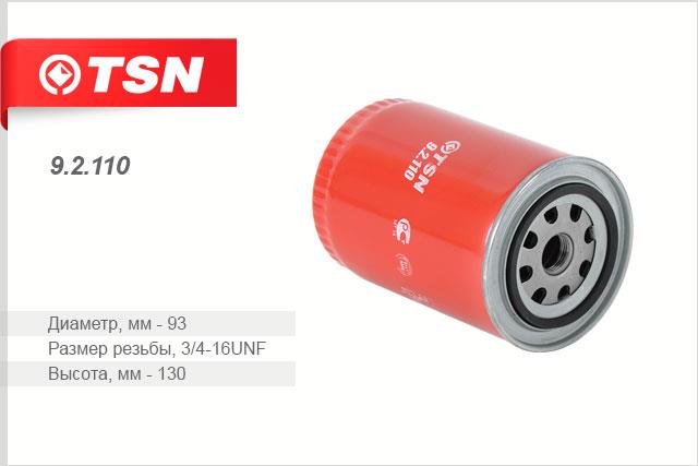 TSN 9.2.110 Масляный фильтр 92110: Отличная цена - Купить в Польше на 2407.PL!