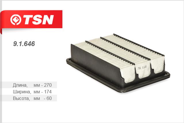 TSN 9.1.646 Air filter 91646: Buy near me in Poland at 2407.PL - Good price!
