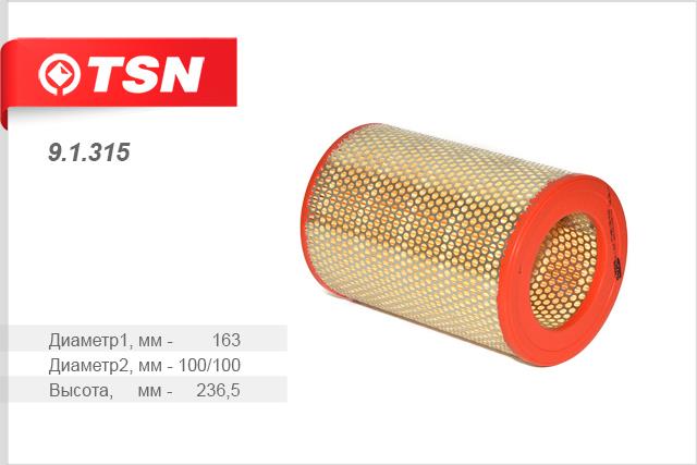 TSN 9.1.315 Air filter 91315: Buy near me in Poland at 2407.PL - Good price!
