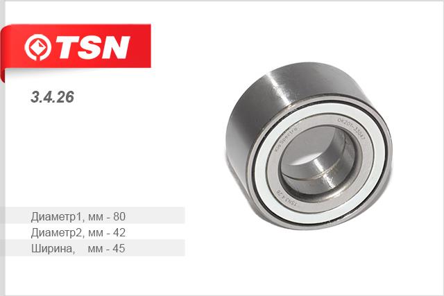 TSN 3.4.26 Front wheel bearing 3426: Buy near me in Poland at 2407.PL - Good price!
