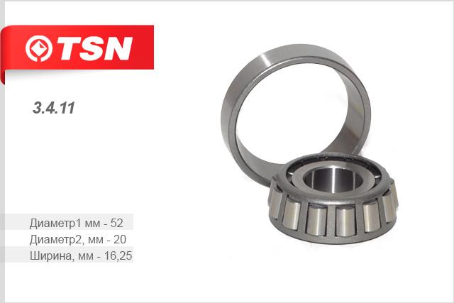 TSN 3.4.11 Wheel bearing 3411: Buy near me in Poland at 2407.PL - Good price!