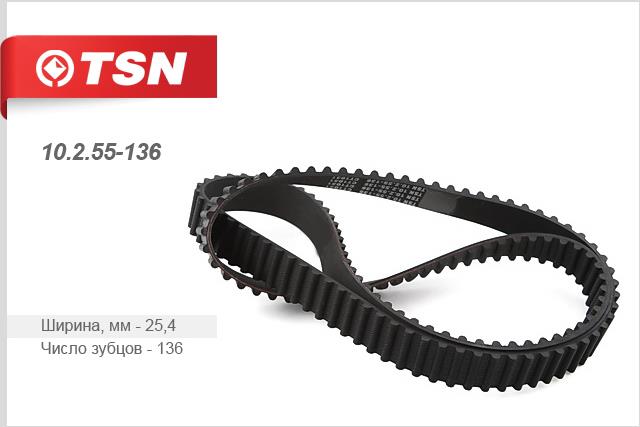 TSN 10.2.55-136 Timing belt 10255136: Buy near me in Poland at 2407.PL - Good price!