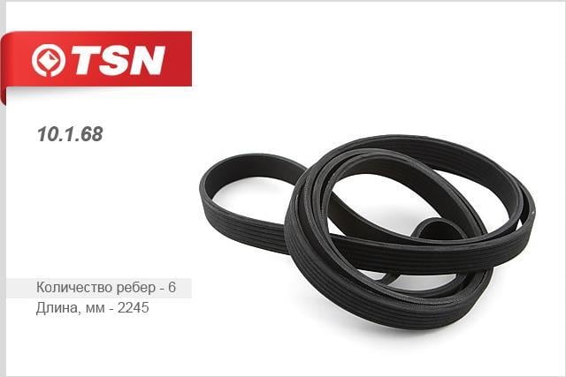 TSN 10.1.68 V-Ribbed Belt 10168: Buy near me in Poland at 2407.PL - Good price!