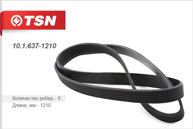 TSN 10.1.637-1210 V-Ribbed Belt 1016371210: Buy near me in Poland at 2407.PL - Good price!