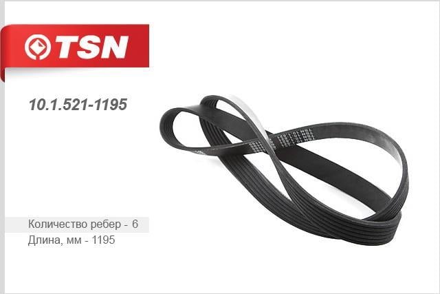 TSN 10.1.521-1195 V-Ribbed Belt 1015211195: Buy near me in Poland at 2407.PL - Good price!
