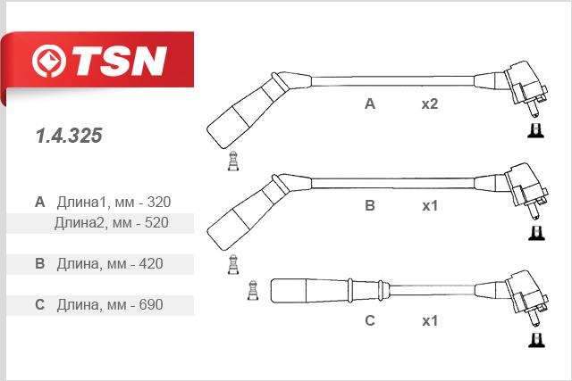 TSN 1.4.325 Przewody wysokiego napięcia 14325: Dobra cena w Polsce na 2407.PL - Kup Teraz!