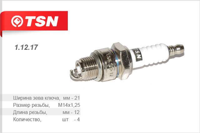 TSN 1.12.17 Spark plug 11217: Buy near me at 2407.PL in Poland at an Affordable price!