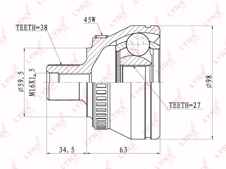 LYNXauto CO-1202A Przegub homokinetyczny CO1202A: Dobra cena w Polsce na 2407.PL - Kup Teraz!