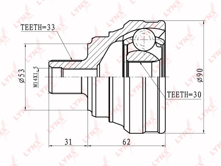 LYNXauto CO-1226 CV joint CO1226: Buy near me in Poland at 2407.PL - Good price!