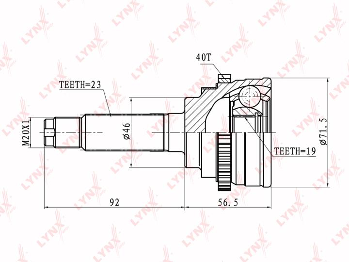 LYNXauto CO-1812A CV joint CO1812A: Buy near me in Poland at 2407.PL - Good price!