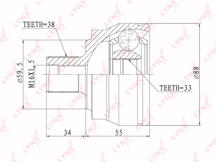 LYNXauto CO-2802 CV joint CO2802: Buy near me in Poland at 2407.PL - Good price!