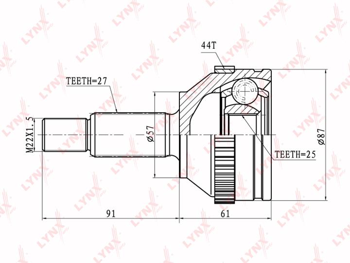 LYNXauto CO-3007A Przegub homokinetyczny CO3007A: Dobra cena w Polsce na 2407.PL - Kup Teraz!