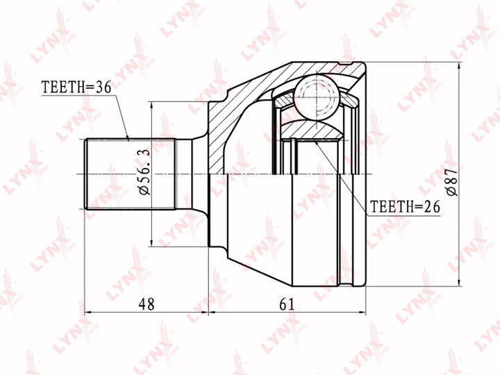 LYNXauto CO-3058 Przegub homokinetyczny CO3058: Dobra cena w Polsce na 2407.PL - Kup Teraz!