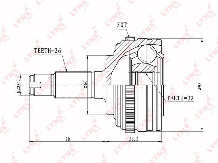 LYNXauto CO-3410A Przegub homokinetyczny CO3410A: Dobra cena w Polsce na 2407.PL - Kup Teraz!