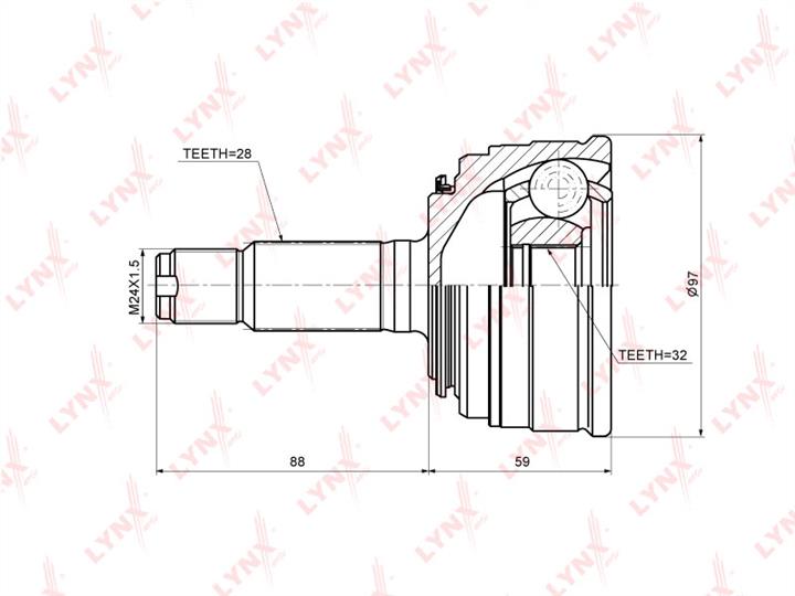 LYNXauto CO-3432 Шарнір рівних кутових швидкостей (ШРКШ) CO3432: Приваблива ціна - Купити у Польщі на 2407.PL!