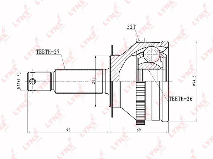 LYNXauto CO-3624A CV joint CO3624A: Buy near me in Poland at 2407.PL - Good price!