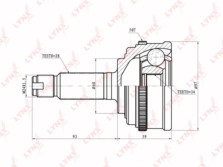 LYNXauto CO-3651A Przegub homokinetyczny CO3651A: Dobra cena w Polsce na 2407.PL - Kup Teraz!