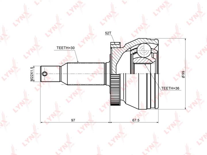LYNXauto CO-3695A CV joint CO3695A: Buy near me in Poland at 2407.PL - Good price!
