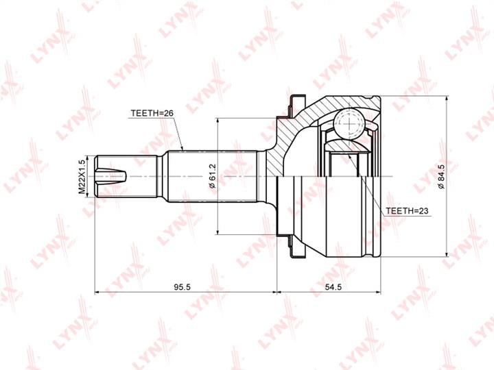 LYNXauto CO-3707 CV joint CO3707: Buy near me at 2407.PL in Poland at an Affordable price!