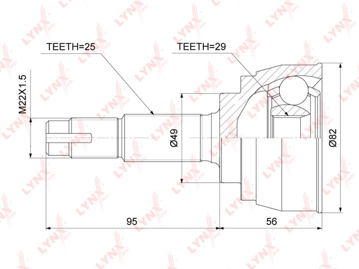 LYNXauto CO-3756 Przegub homokinetyczny CO3756: Dobra cena w Polsce na 2407.PL - Kup Teraz!