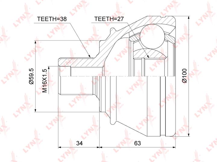 LYNXauto CO-3793 Przegub homokinetyczny CO3793: Dobra cena w Polsce na 2407.PL - Kup Teraz!