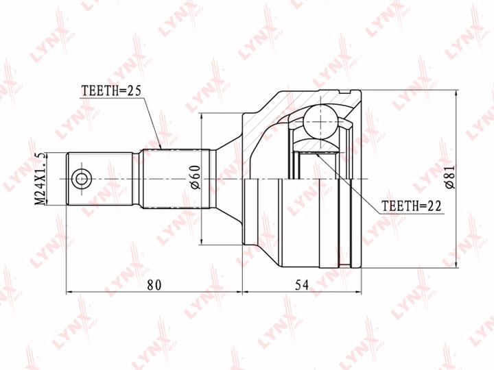 LYNXauto CO-6100 CV joint CO6100: Buy near me in Poland at 2407.PL - Good price!