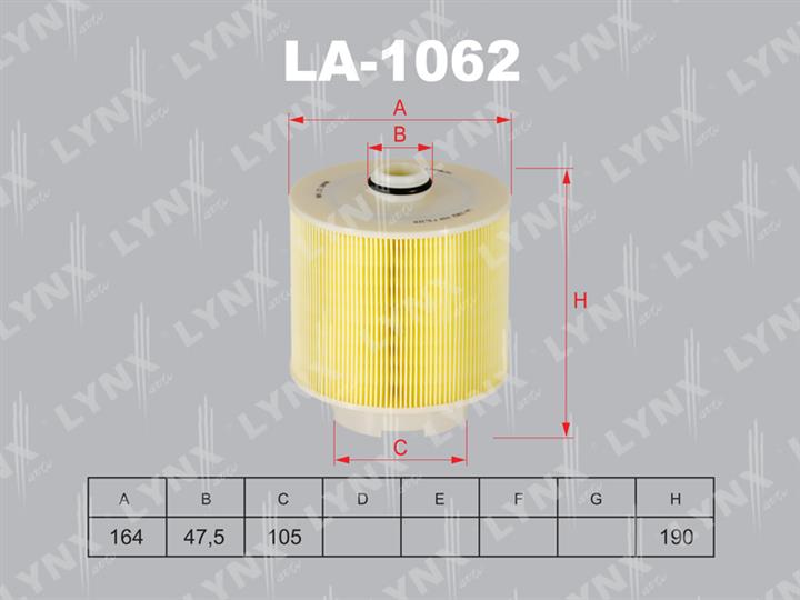 LYNXauto LA-1062 Air filter LA1062: Buy near me in Poland at 2407.PL - Good price!
