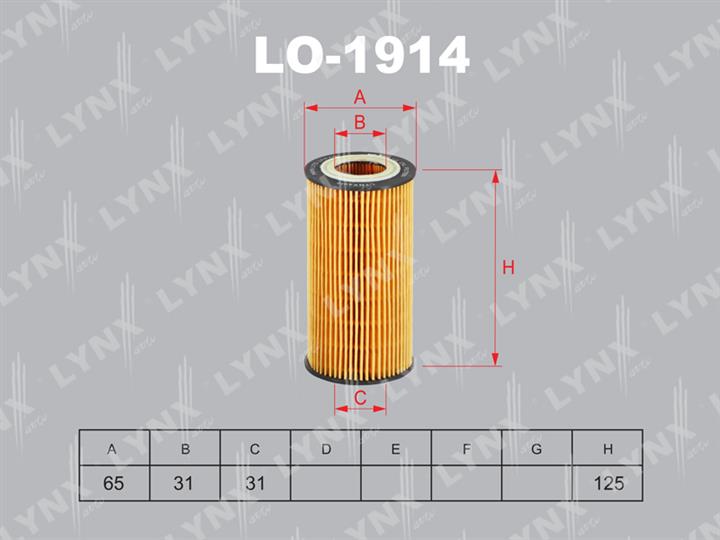 LYNXauto LO-1914 Oil Filter LO1914: Buy near me in Poland at 2407.PL - Good price!