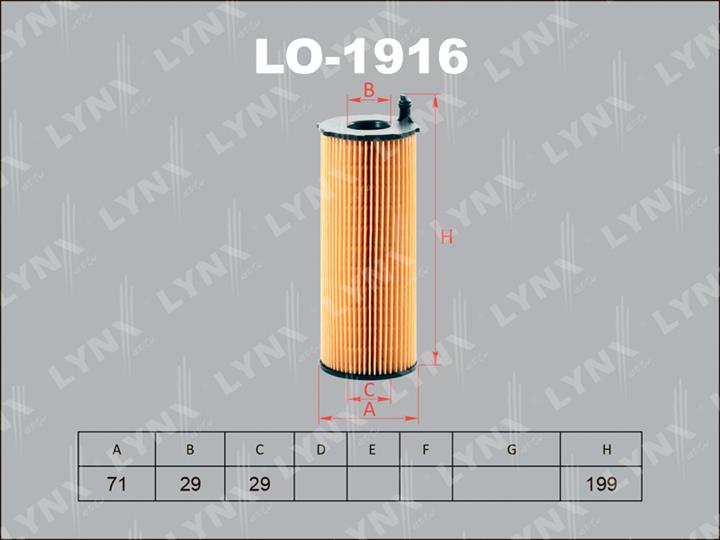 LYNXauto LO-1916 Oil Filter LO1916: Buy near me in Poland at 2407.PL - Good price!