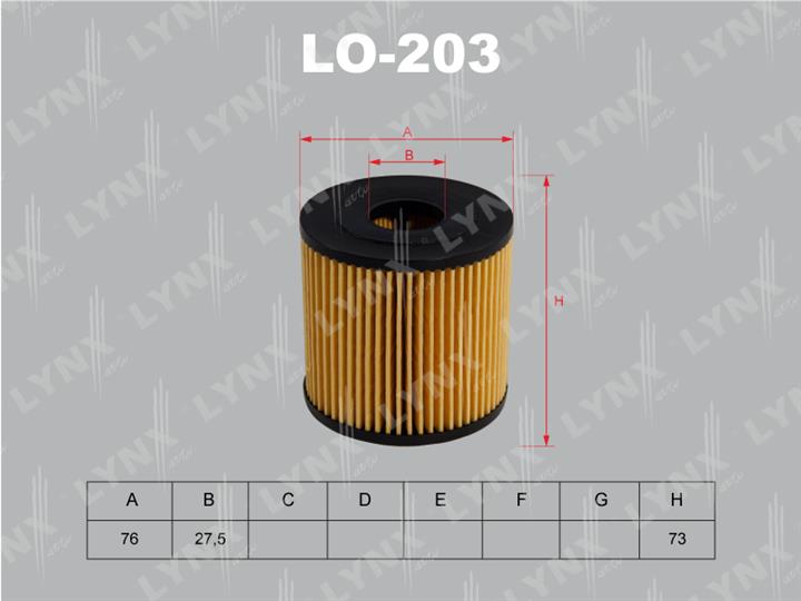 LYNXauto LO-203 Oil Filter LO203: Buy near me in Poland at 2407.PL - Good price!
