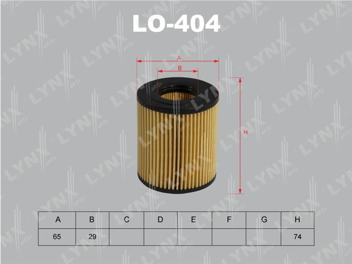 LYNXauto LO-404 Фільтр масляний LO404: Приваблива ціна - Купити у Польщі на 2407.PL!