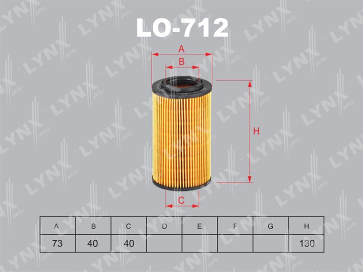 LYNXauto LO-712 Фільтр масляний LO712: Приваблива ціна - Купити у Польщі на 2407.PL!