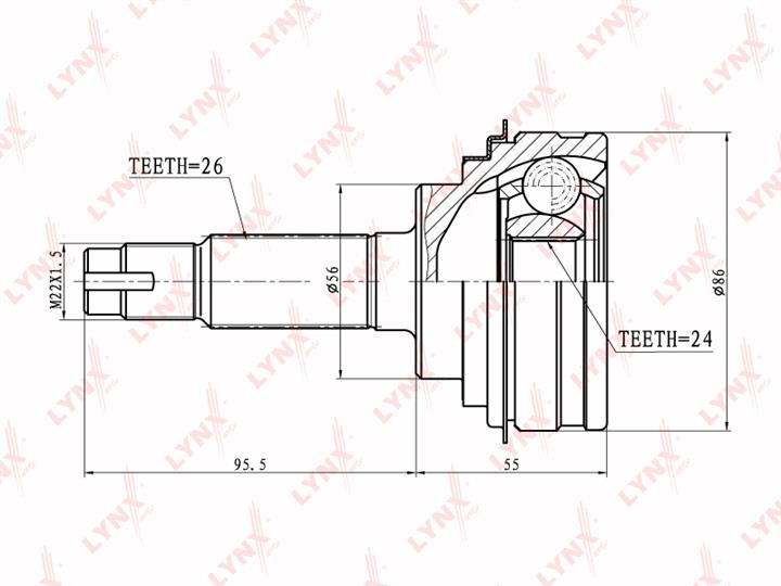 LYNXauto CO-7508 CV joint CO7508: Buy near me at 2407.PL in Poland at an Affordable price!