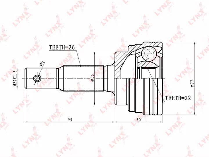 LYNXauto CO-7519 CV joint CO7519: Buy near me in Poland at 2407.PL - Good price!