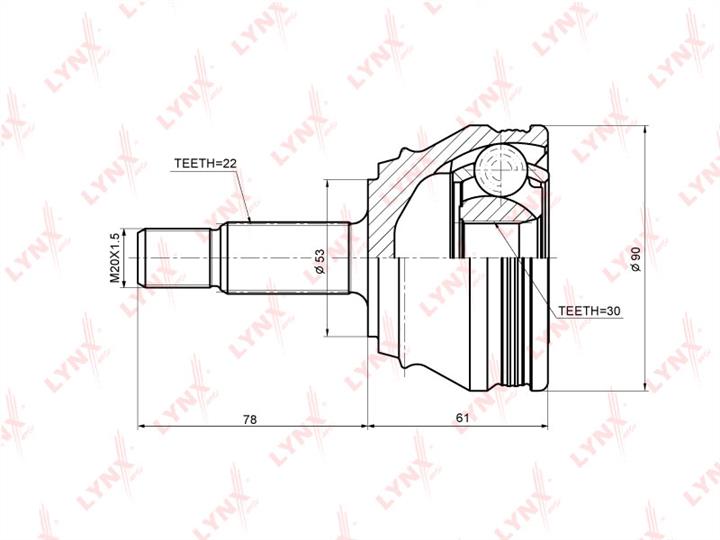 LYNXauto CO-8013A CV joint CO8013A: Buy near me in Poland at 2407.PL - Good price!