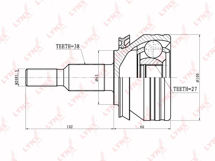 LYNXauto CO-8027 CV joint CO8027: Buy near me in Poland at 2407.PL - Good price!