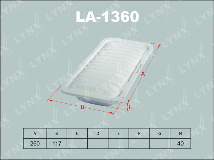 LYNXauto LA-1360 Air filter LA1360: Buy near me in Poland at 2407.PL - Good price!