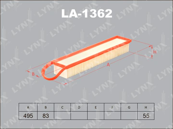 LYNXauto LA-1362 Filtr powietrza LA1362: Atrakcyjna cena w Polsce na 2407.PL - Zamów teraz!